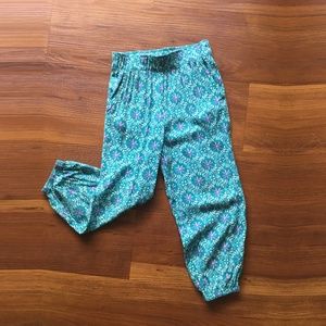 Blue Floral Harem Pants